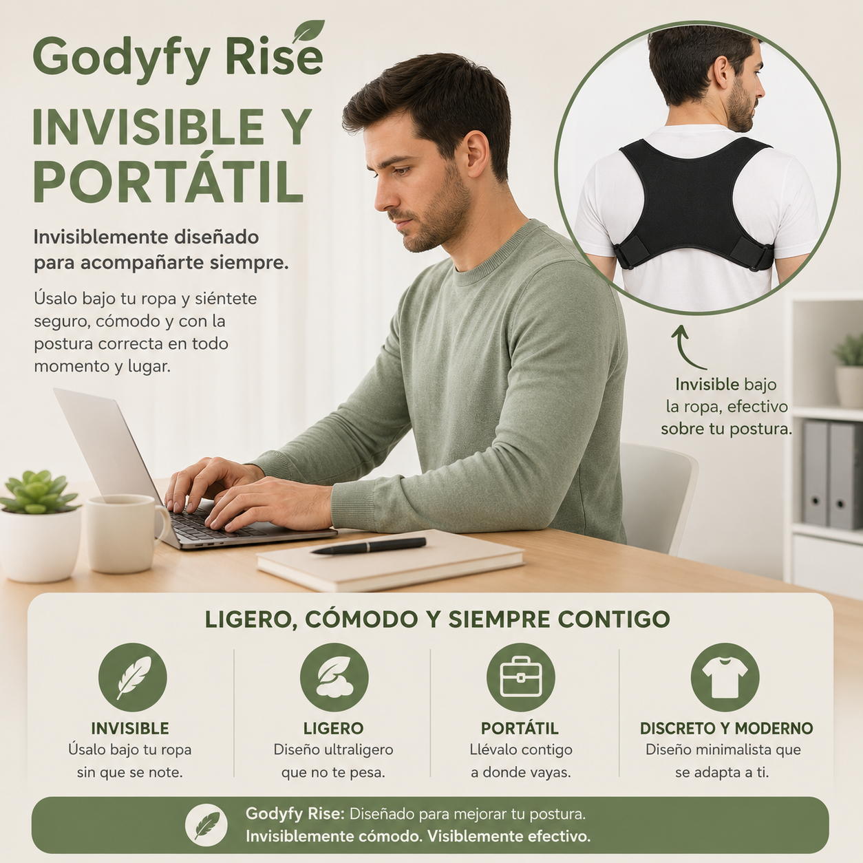 Godyfy Rise ™ — Corrector de Postura